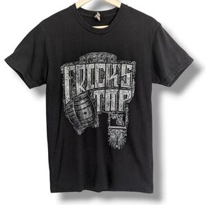 Frick's Tap Graphic Print Bar Tee T-shirt Small Black Local Iowa Pub